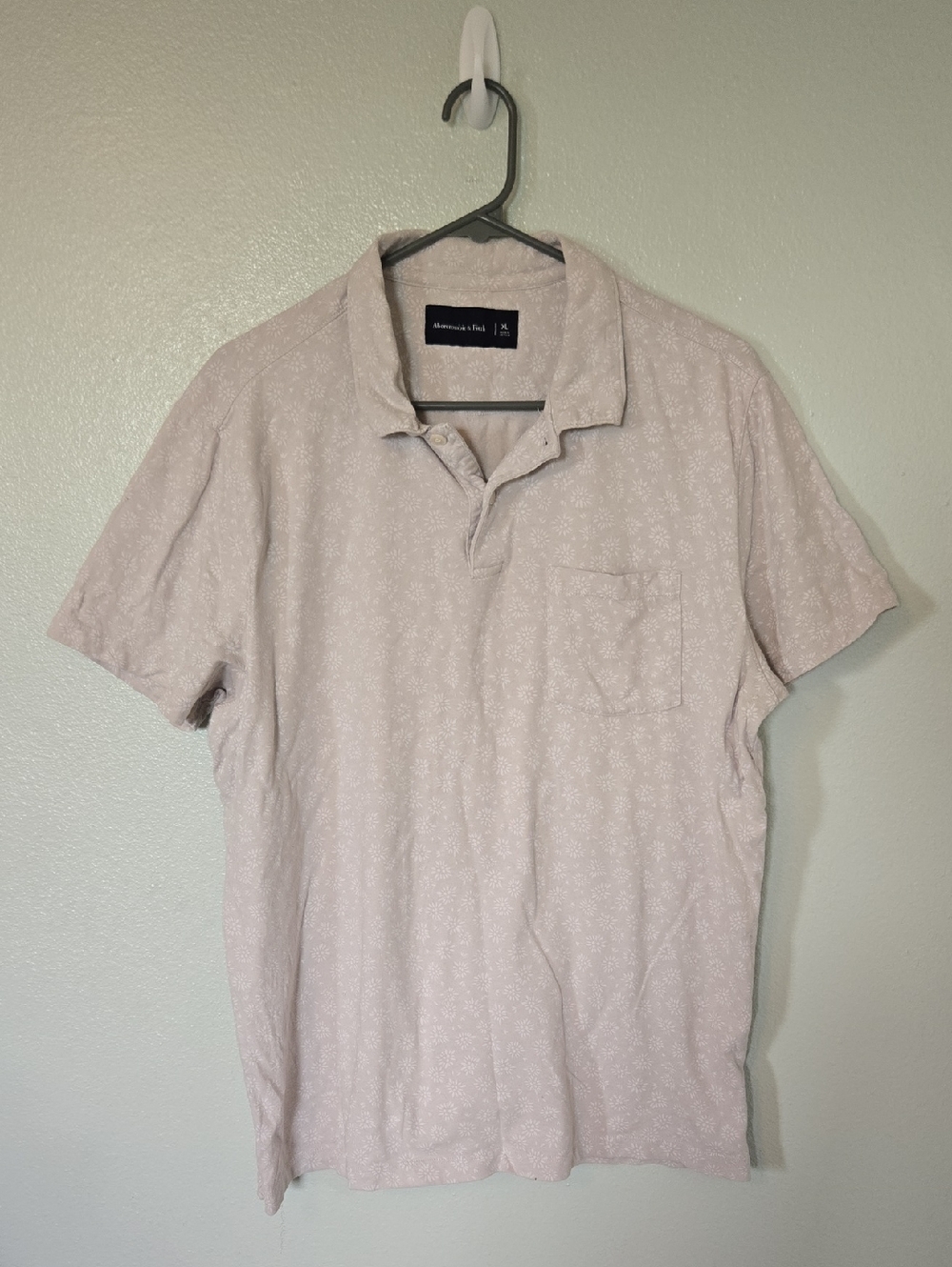 Abercrombie & Fitch | Beige Short Sleeve Polo Shirt Size XL